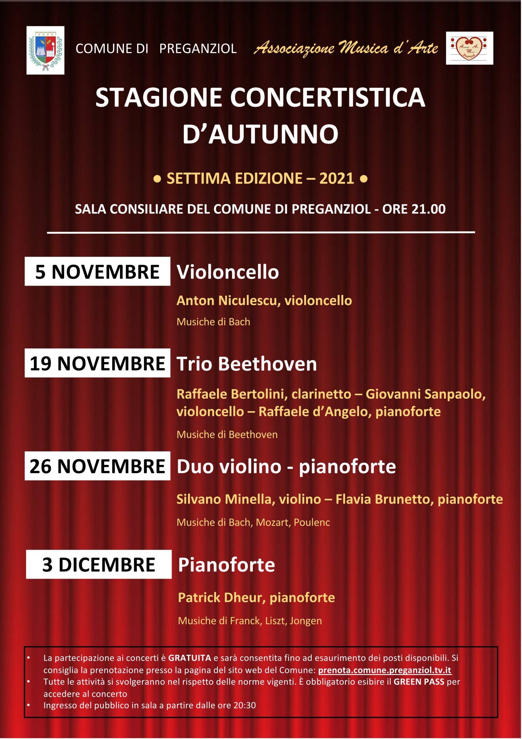 Stagione concertistica d’autunno: Venerdì 3 dicembre Pianoforte