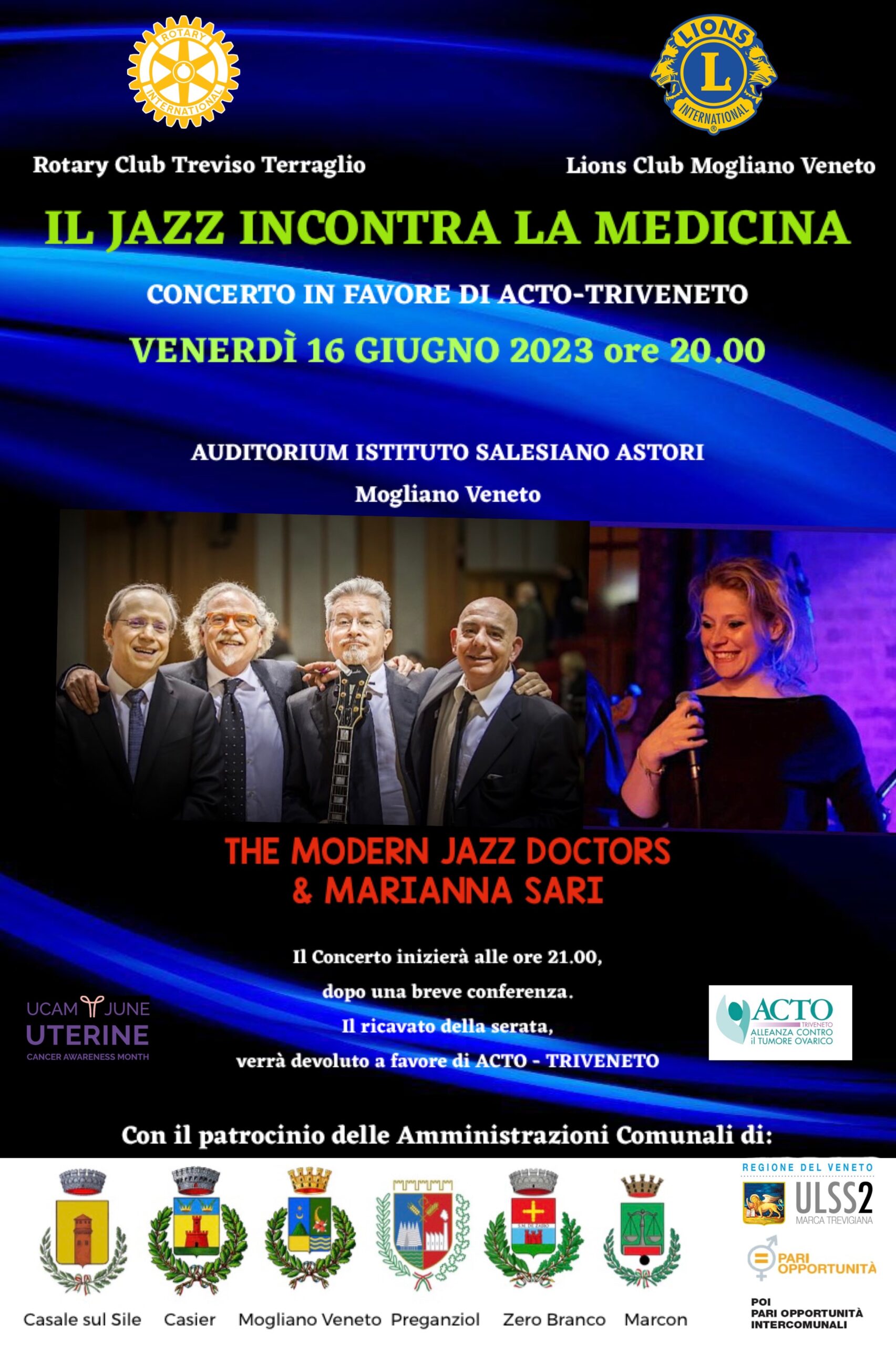 Concerto “Il Jazz incontra la medicina” Venerdì 16 giugno 2023